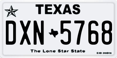 TX license plate DXN5768