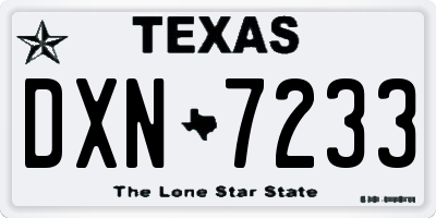 TX license plate DXN7233