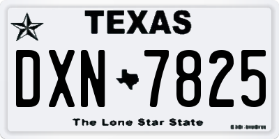 TX license plate DXN7825