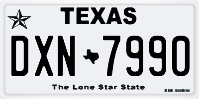 TX license plate DXN7990