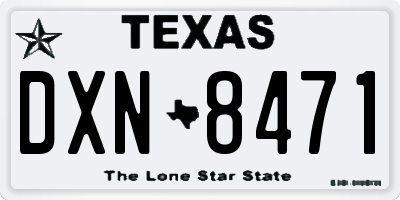 TX license plate DXN8471