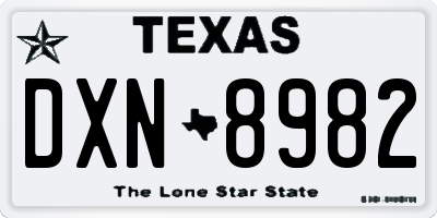 TX license plate DXN8982