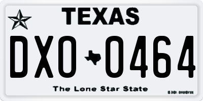 TX license plate DXO0464