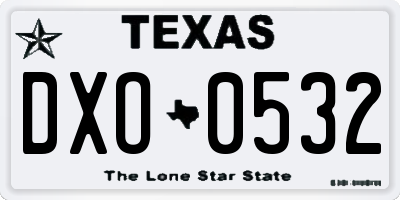 TX license plate DXO0532
