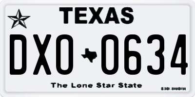 TX license plate DXO0634