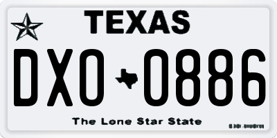 TX license plate DXO0886