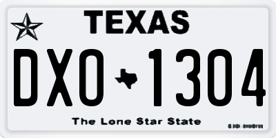 TX license plate DXO1304