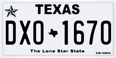 TX license plate DXO1670