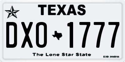 TX license plate DXO1777