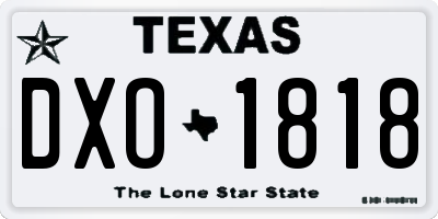 TX license plate DXO1818