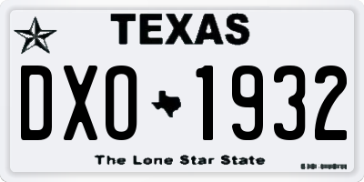 TX license plate DXO1932