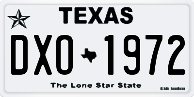 TX license plate DXO1972