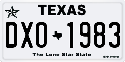 TX license plate DXO1983
