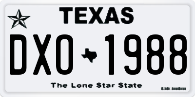 TX license plate DXO1988
