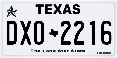 TX license plate DXO2216