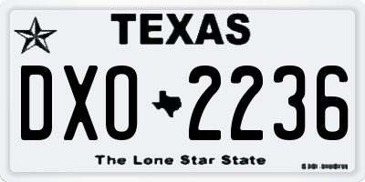 TX license plate DXO2236