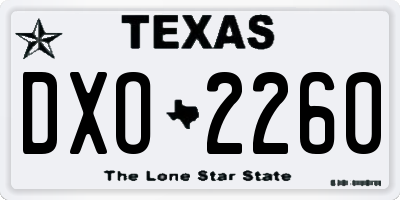 TX license plate DXO2260