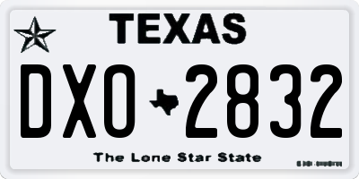 TX license plate DXO2832
