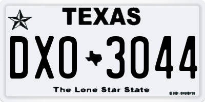 TX license plate DXO3044