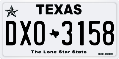 TX license plate DXO3158