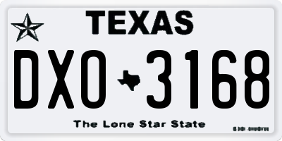 TX license plate DXO3168