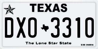 TX license plate DXO3310
