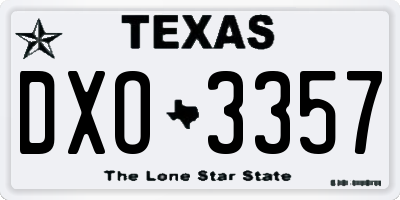 TX license plate DXO3357