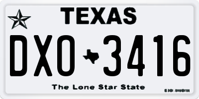 TX license plate DXO3416