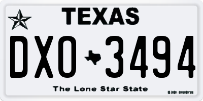 TX license plate DXO3494