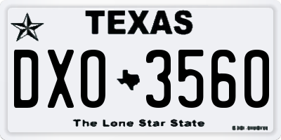 TX license plate DXO3560