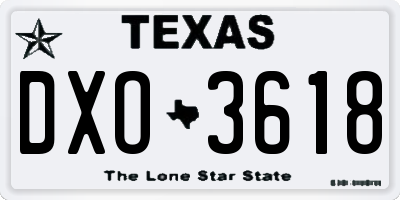TX license plate DXO3618