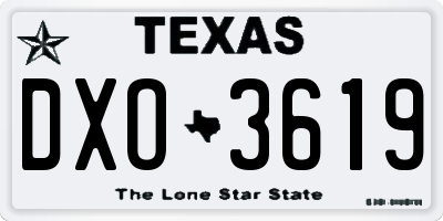 TX license plate DXO3619