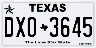 TX license plate DXO3645