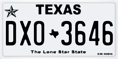TX license plate DXO3646