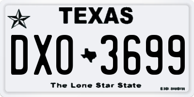 TX license plate DXO3699