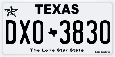 TX license plate DXO3830