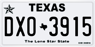 TX license plate DXO3915