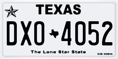 TX license plate DXO4052