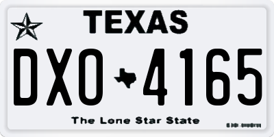 TX license plate DXO4165