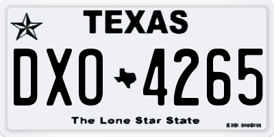 TX license plate DXO4265
