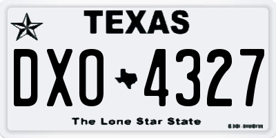 TX license plate DXO4327