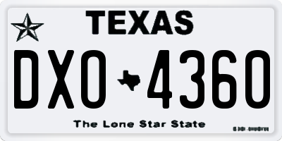 TX license plate DXO4360