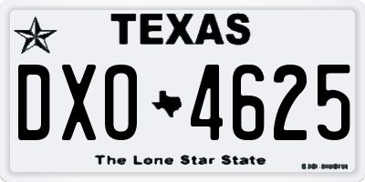 TX license plate DXO4625