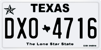 TX license plate DXO4716