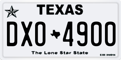 TX license plate DXO4900