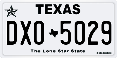 TX license plate DXO5029