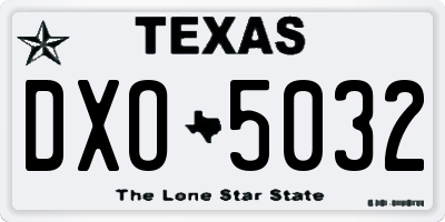 TX license plate DXO5032