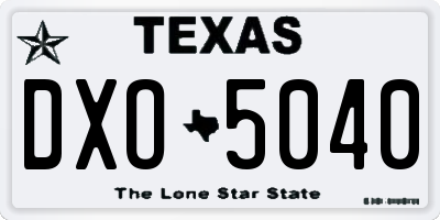 TX license plate DXO5040