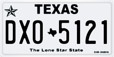 TX license plate DXO5121