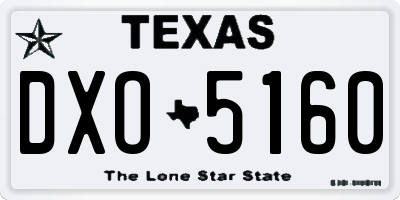 TX license plate DXO5160